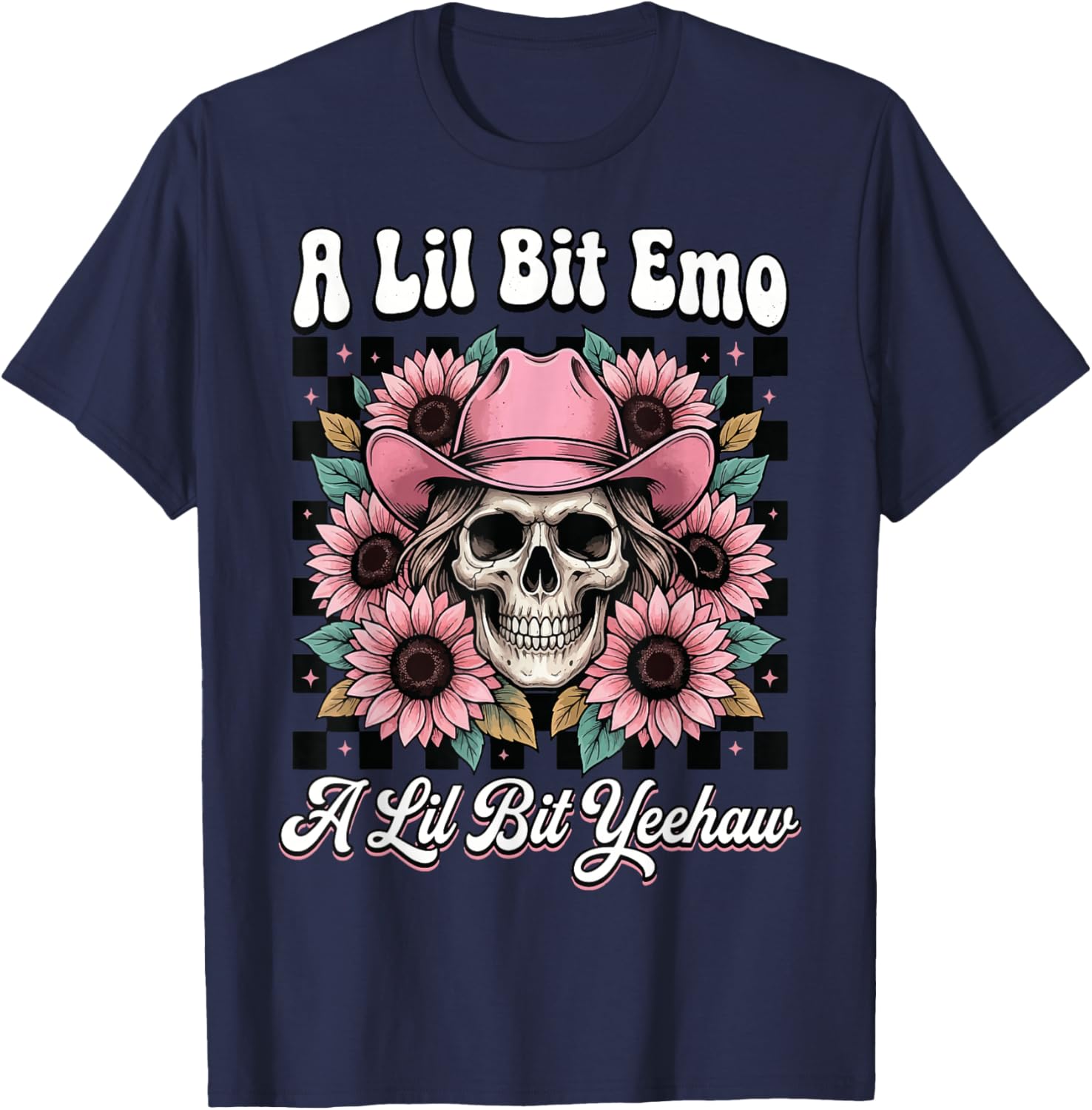 A Lil Bit Emo A Lil Bit Yeehaw T-Shirt - T-Shirt | Navy