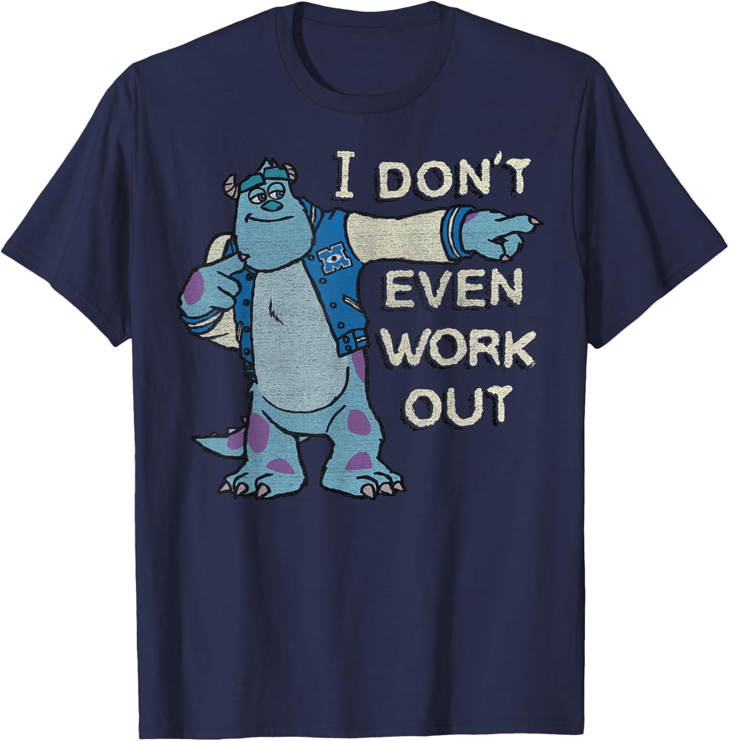 Disney Monsters University I Don't Even Work Out Sulley T-Shirt - T-Shirt | Navy