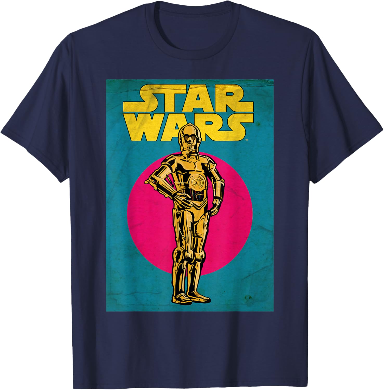 Star Wars C-3PO Vintage Trading Card Graphic T-Shirt - T-Shirt | Navy