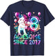 Flossing Unicorn 8 Year Old 8th Birthday Girl Unicorn Party T-Shirt - T-Shirt | Navy
