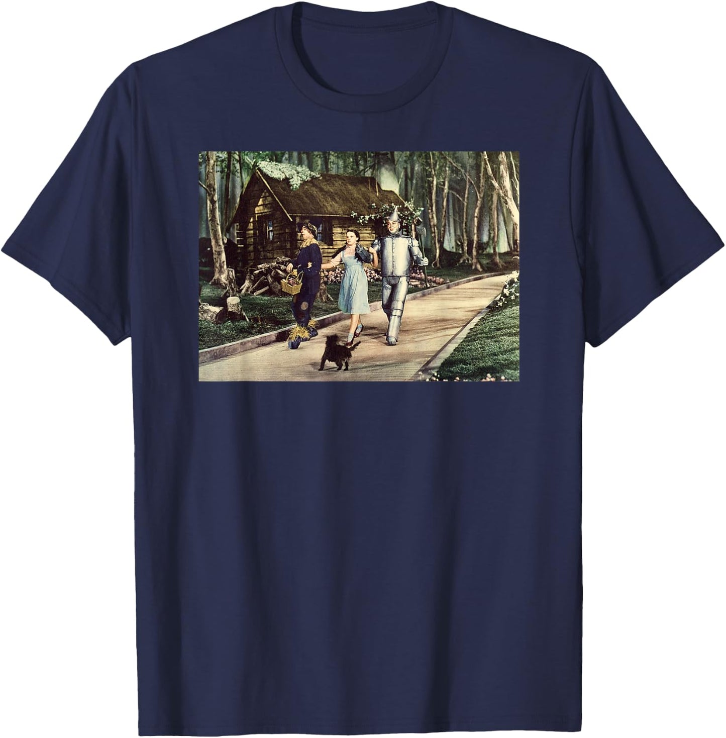 Brick Road Wizard of OZ Tin Man Scarecrow Dorothy and Toto T-Shirt - T-Shirt | Navy