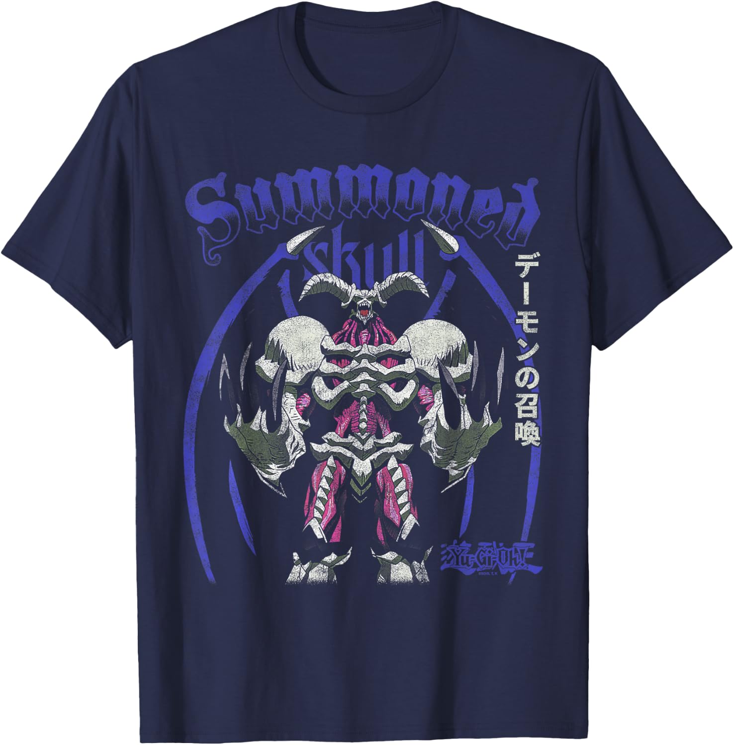 Yu-Gi-Oh! Summoned Skull Full Portrait with Kanji Anime T-Shirt - T-Shirt | Navy