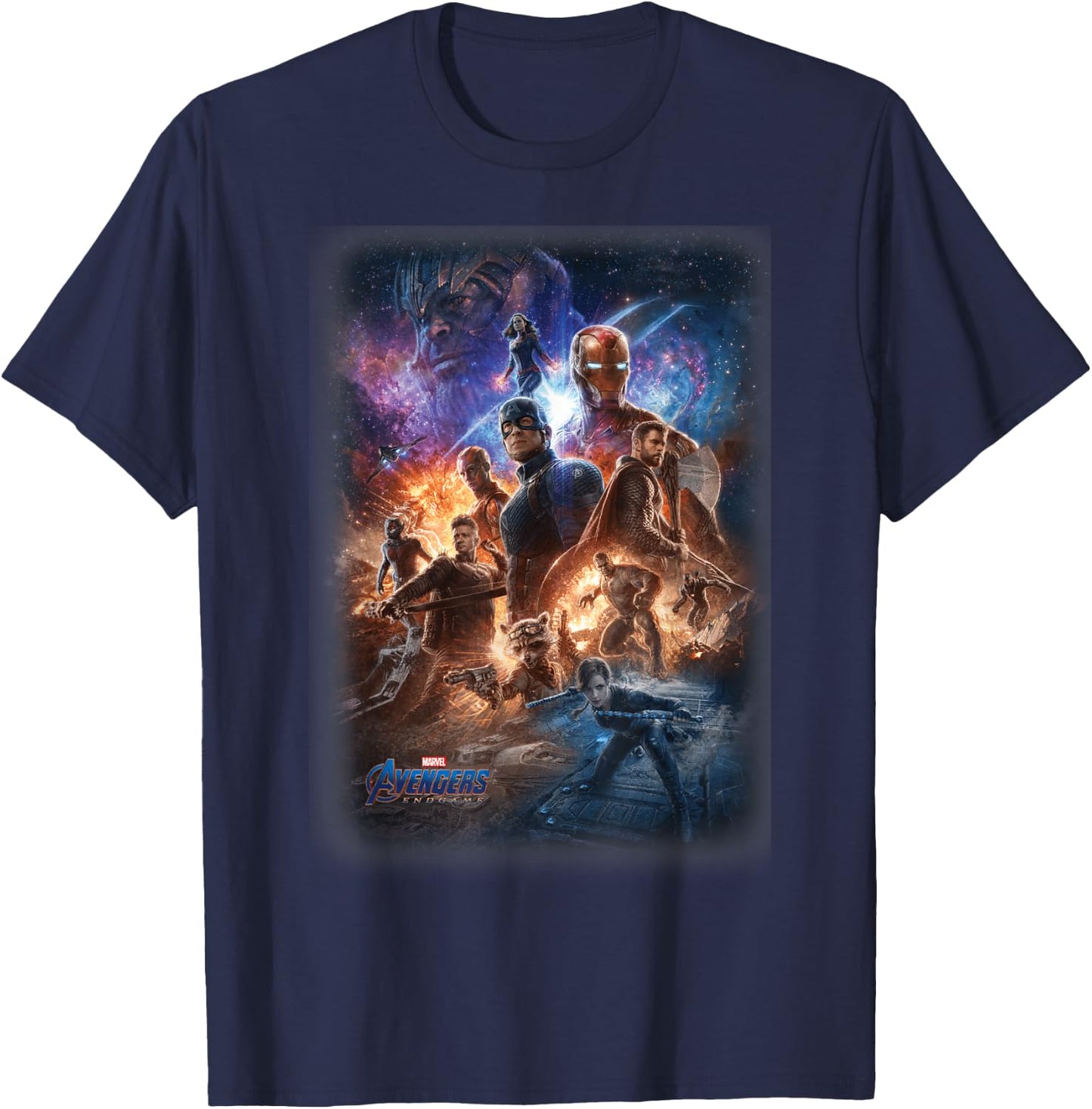 Marvel Avengers Endgame Galaxy Movie Poster Group Shot T-Shirt - T-Shirt | Navy