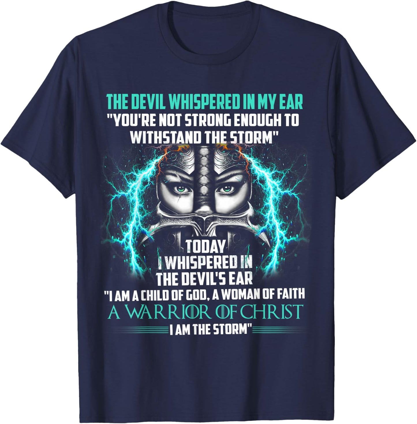 Women Knight Templar I Am A Child Of God A Warrior Of Christ T-Shirt - T-Shirt | Navy