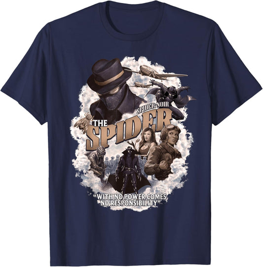 Marvel Spider-Man Spider-Noir No Power No Responsibility T-Shirt - T-Shirt | Navy