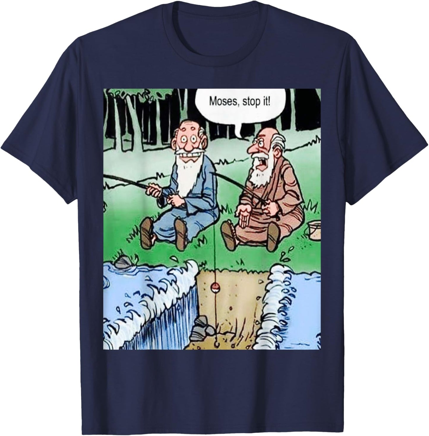 Moses Pole Fishing T-Shirt - T-Shirt | Navy