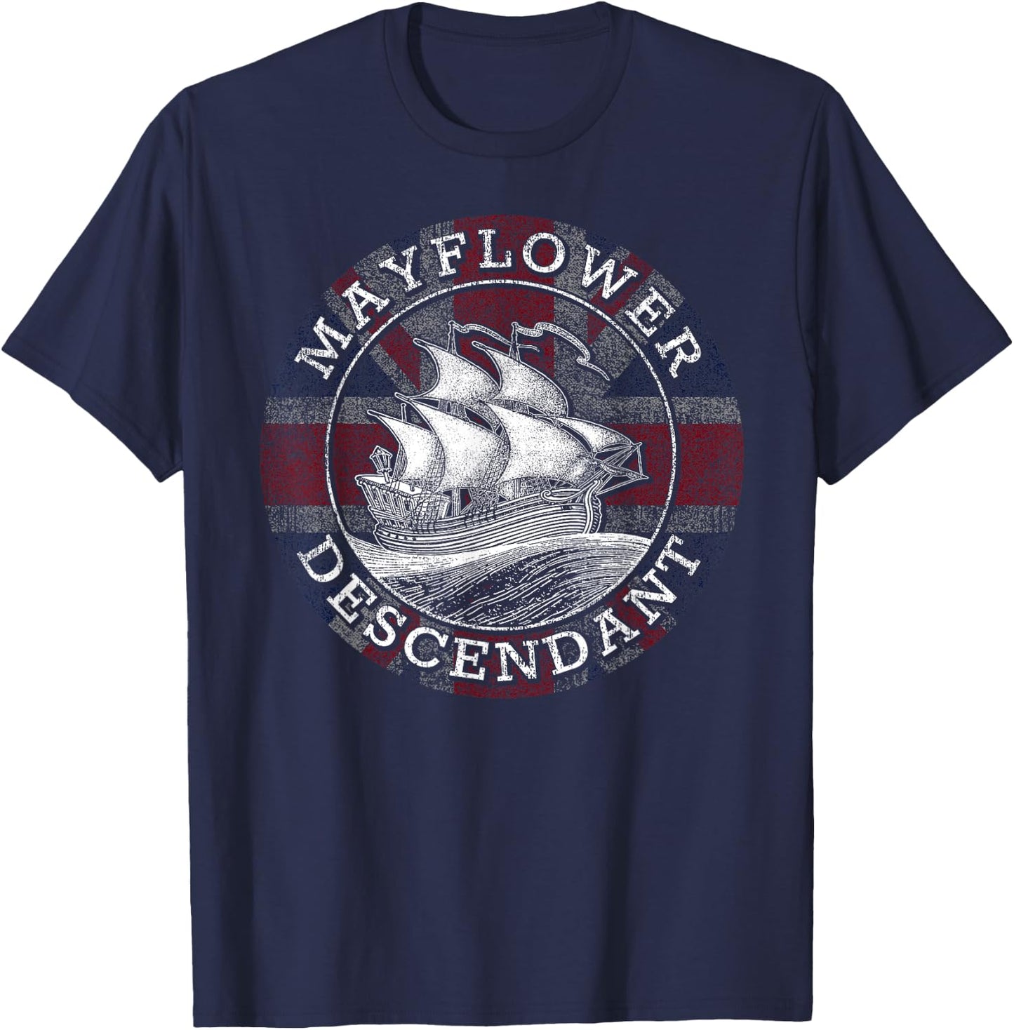 Mayflower Descendant Used Union Jack T-Shirt - T-Shirt | Navy