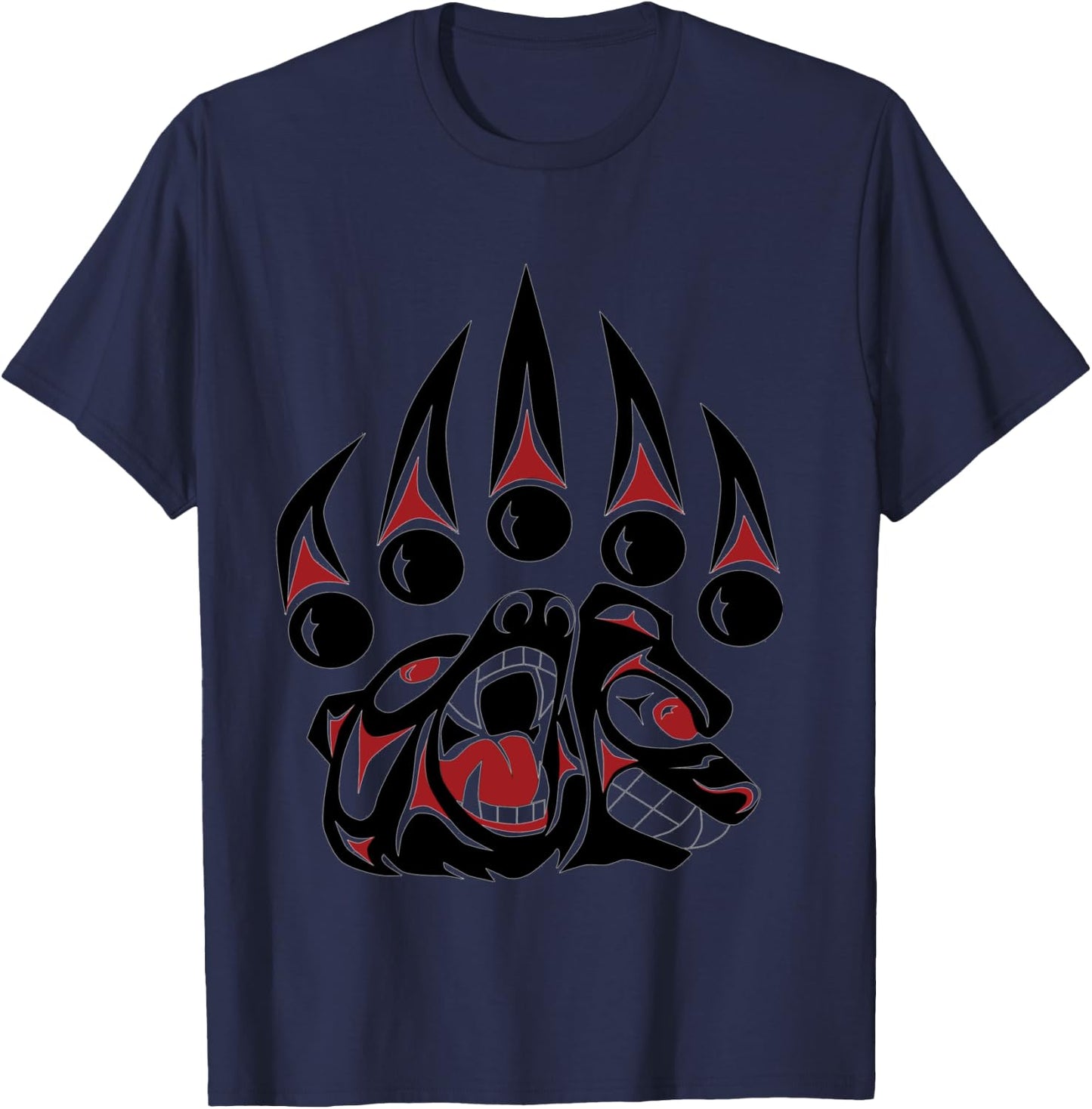 Native American Bear Claw Long Sleeved Shirt T-Shirt - T-Shirt | Navy