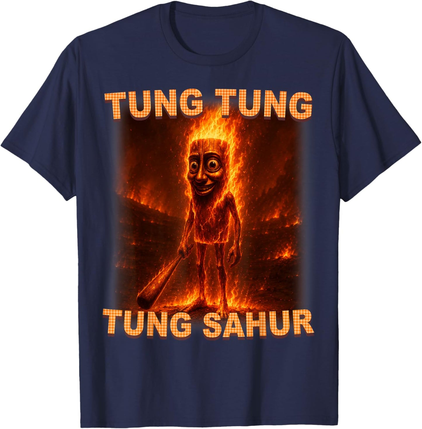 Tung Tung Tung Sahur is Calling Funny Italian T-Shirt - T-Shirt | Navy