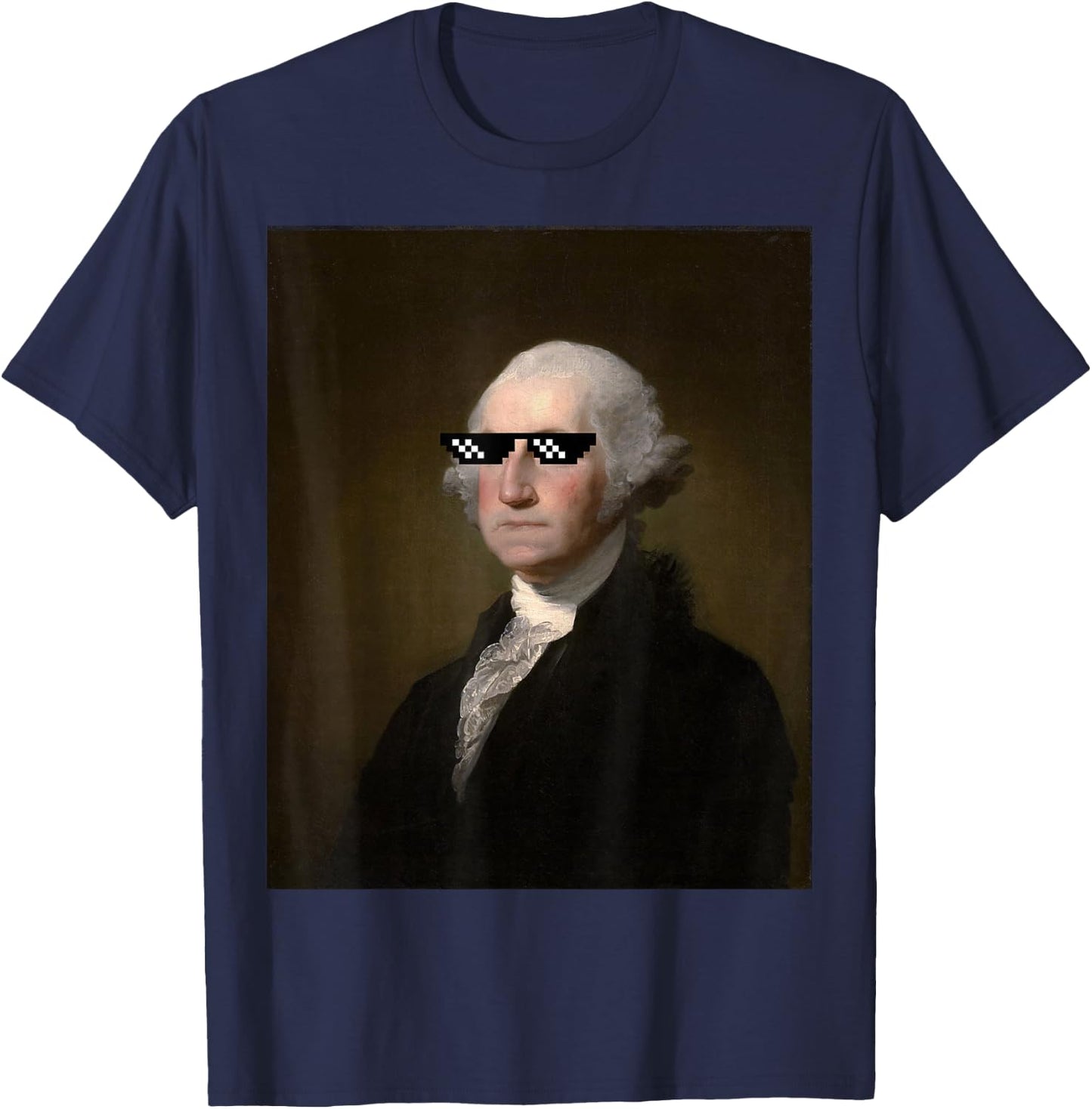 George Washington Funny Sunglasses American History T Shirt T-Shirt - T-Shirt | Navy