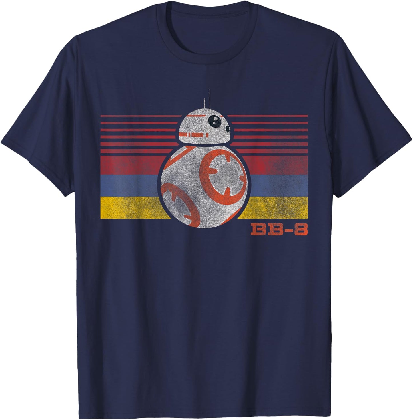 Star Wars BB-8 Retro Stripes Episode 7 Graphic T-Shirt - T-Shirt | Navy