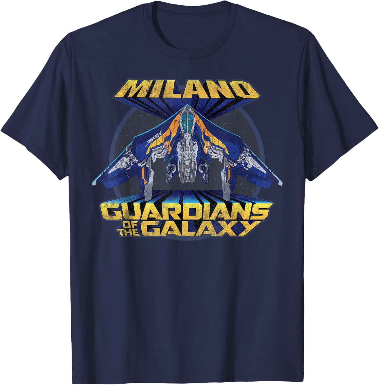Marvel Guardians of the Galaxy Retro Milano Rock Poster T-Shirt - T-Shirt | Navy