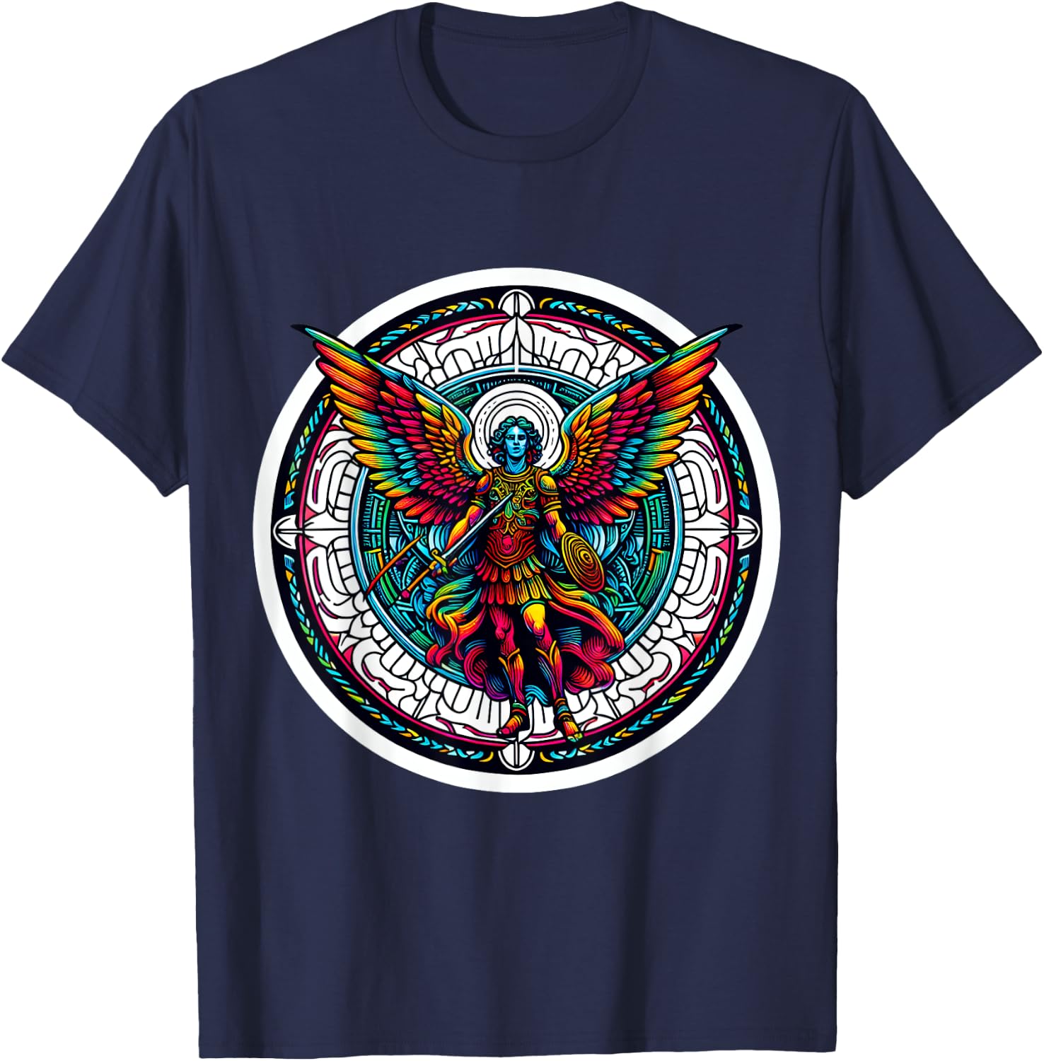 Christian Angel Saint Michael T-Shirt - T-Shirt | Navy