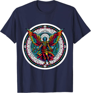 Christian Angel Saint Michael T-Shirt - T-Shirt | Navy