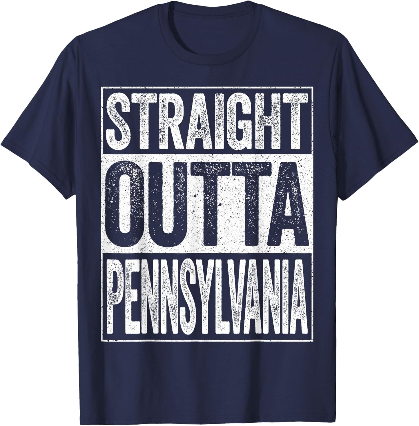 Straight Outta Pennsylvania Shirt Men Women Kids PA State T-Shirt - T-Shirt | Navy