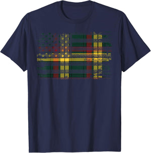 MacMillan surname american flag Scottish Clan tartan T-Shirt - T-Shirt | Navy