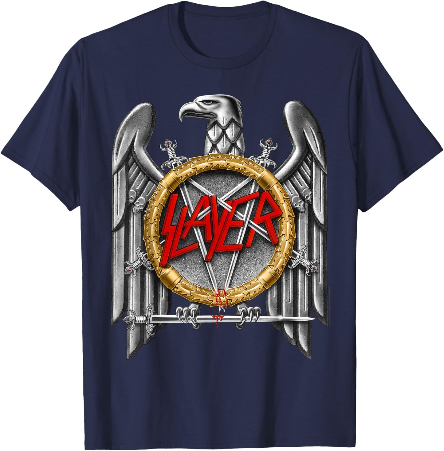 Slayer - Silver Eagle T-Shirt - T-Shirt | Navy