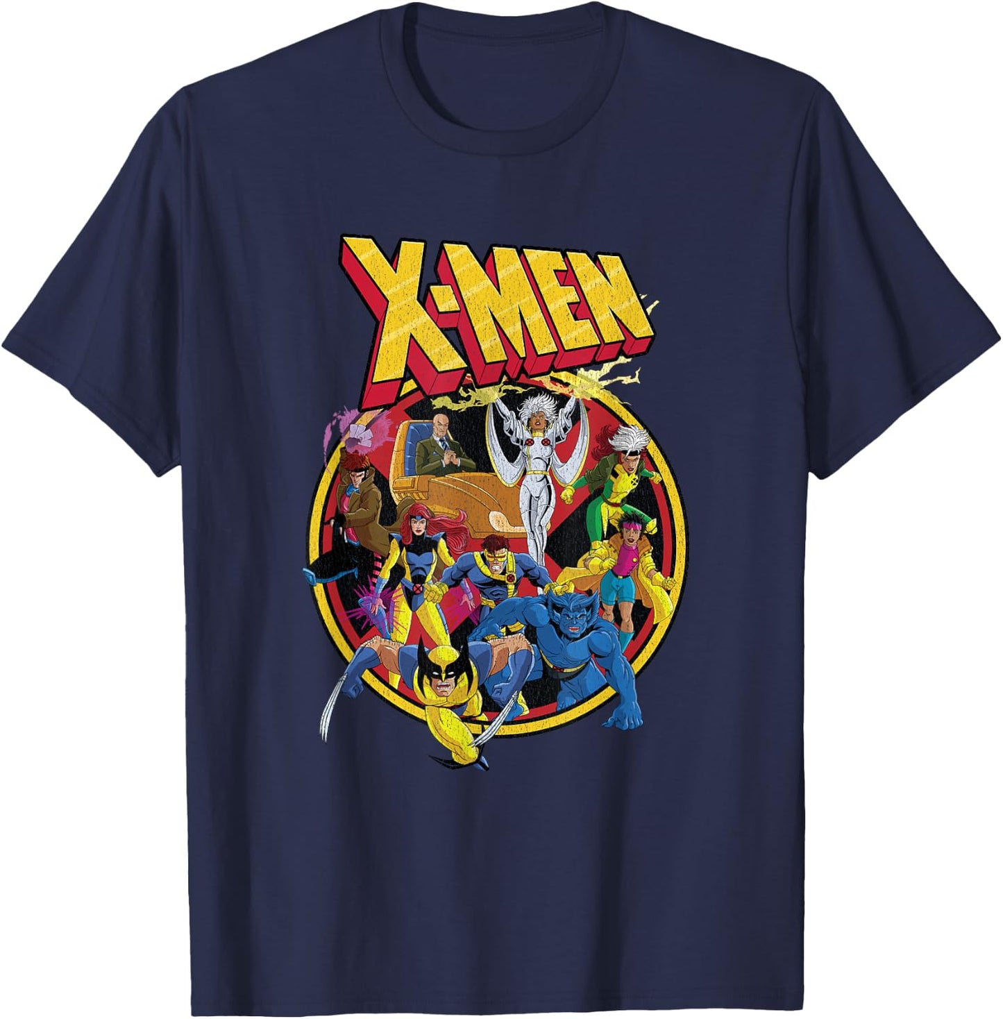 Marvel X-Men Animated Series Retro 90s T-Shirt - T-Shirt | Navy
