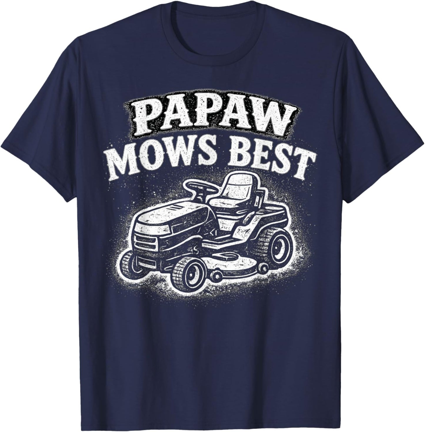 Papaw Mows Best Funny Retro Lawn Mowing T-Shirt - T-Shirt | Navy