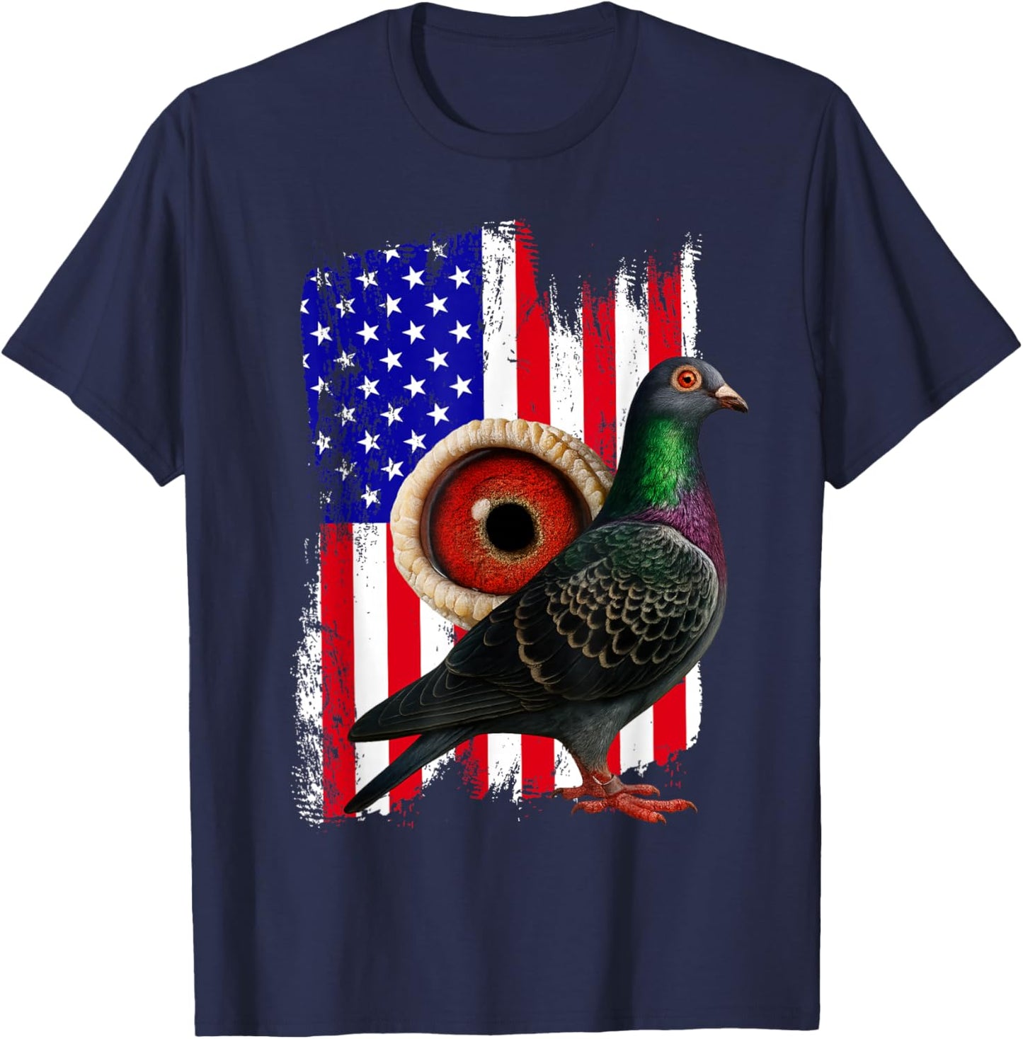 Vintage Pigeon Racing Pigeons Bird Father's Day 4th July T-Shirt - T-Shirt | Navy