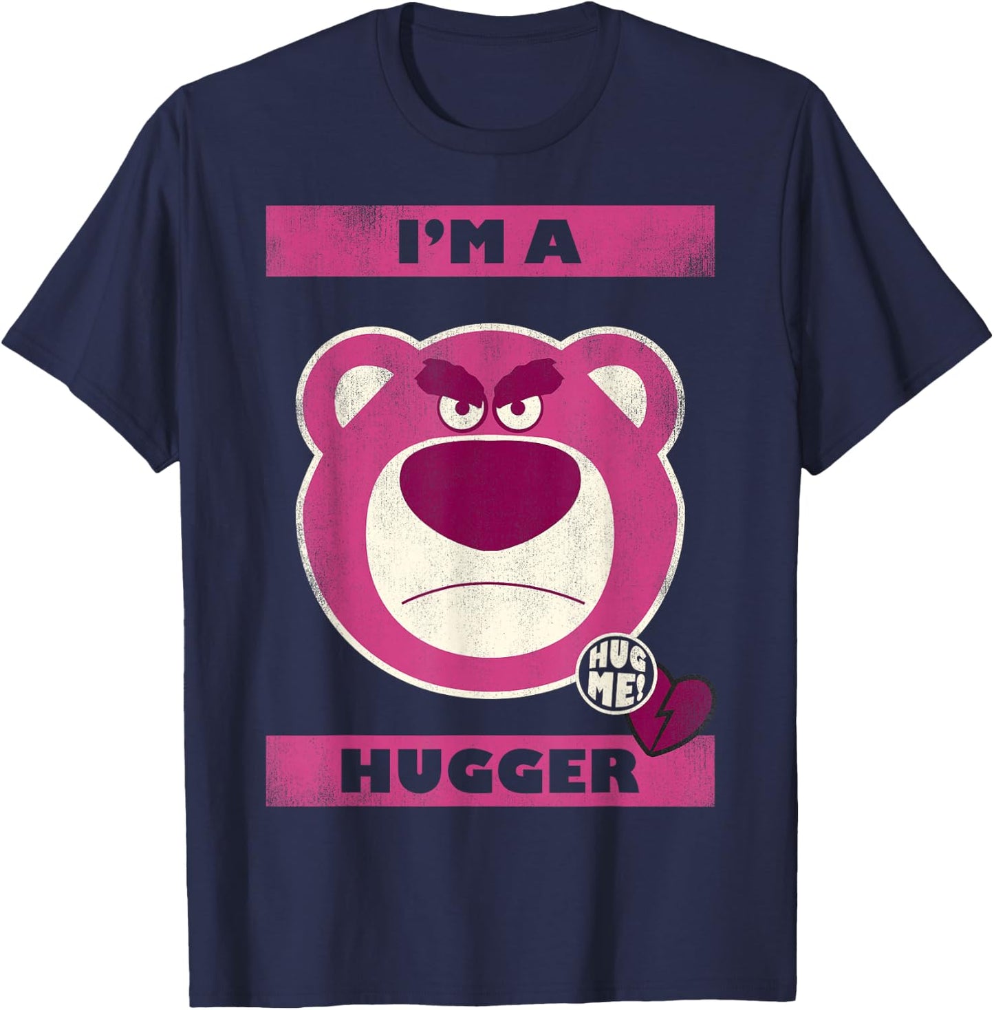 Disney Pixar Toy Story Lotso Bear I'm a Hugger Hearts T-Shirt - T-Shirt | Navy