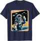 Space Cat Astronaut UFO Funny Sci-fi Alien Selfie T-Shirt - T-Shirt | Navy