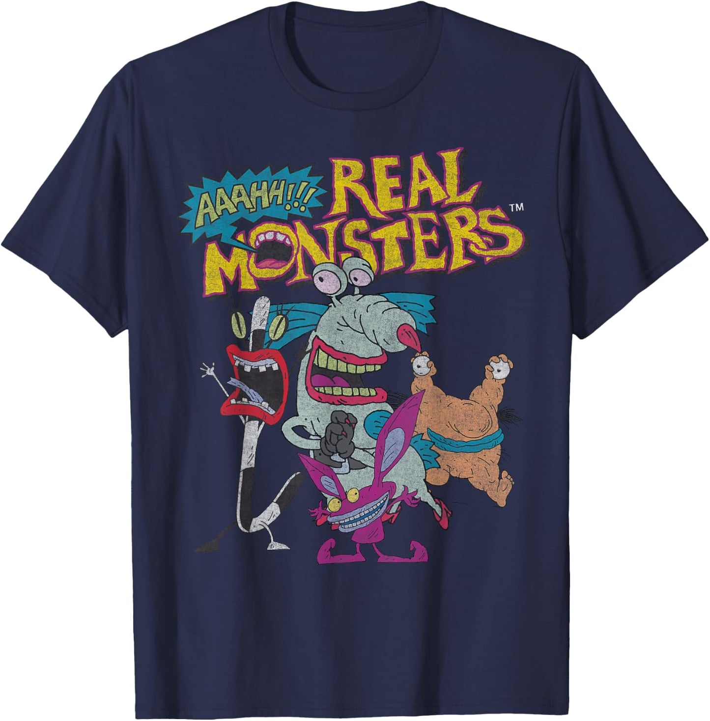 Aaahh!!! Real Monsters 90s Characters T-Shirt - T-Shirt | Navy