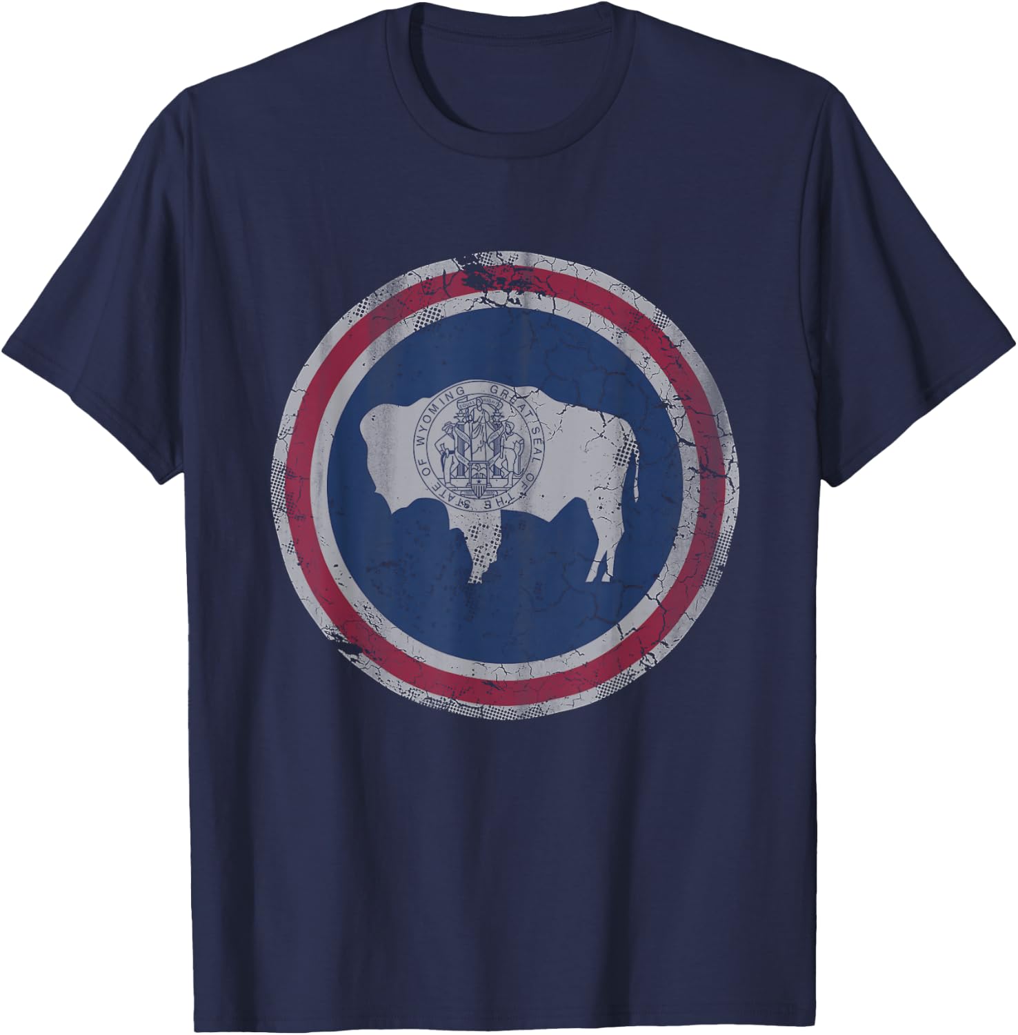 Wyoming Flag Retro Fade Boys Girls Toddler Family T-Shirt - T-Shirt | Navy