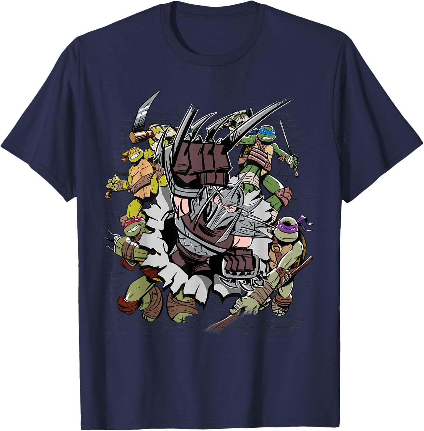 Teenage Mutant Ninja Turtles Shredder Brick Smash T-Shirt - T-Shirt | Navy