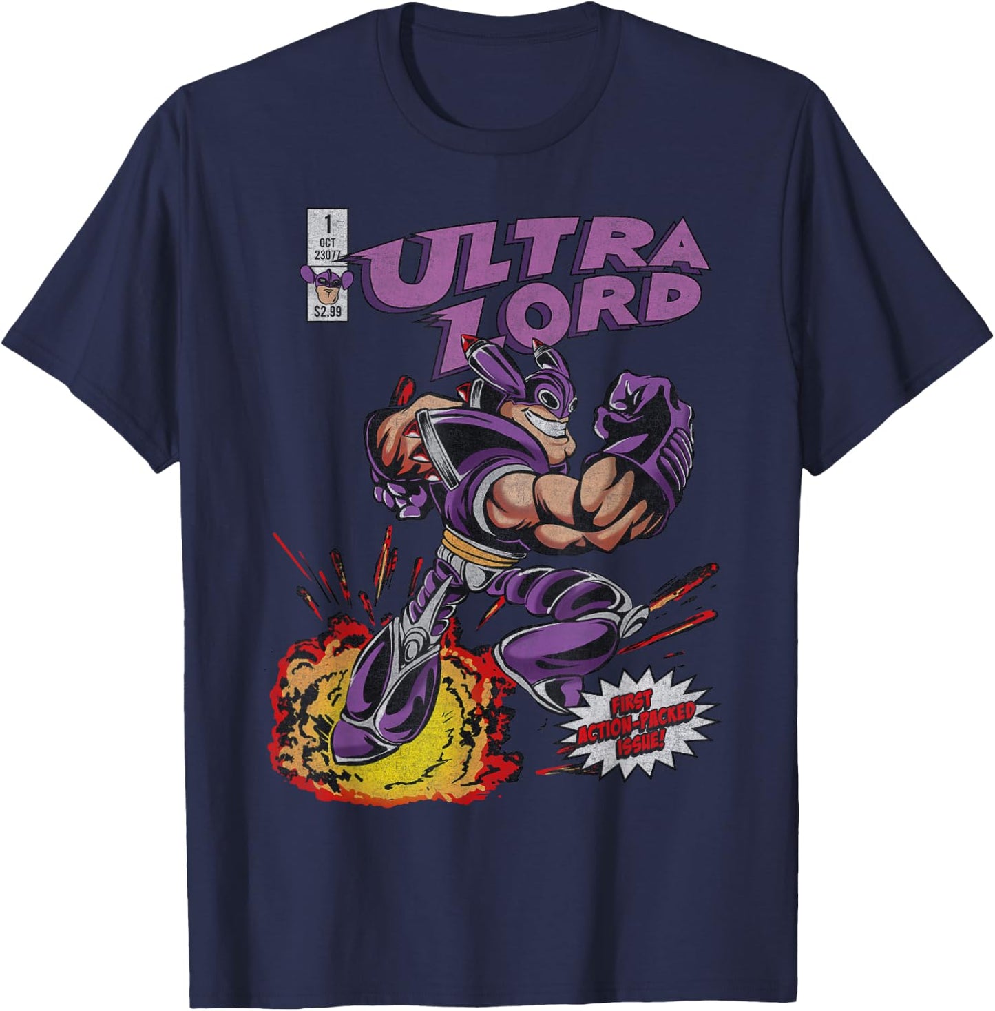 Nickelodeon The Adventures of Jimmy Neutron Ultra Lord T-Shirt - T-Shirt | Navy