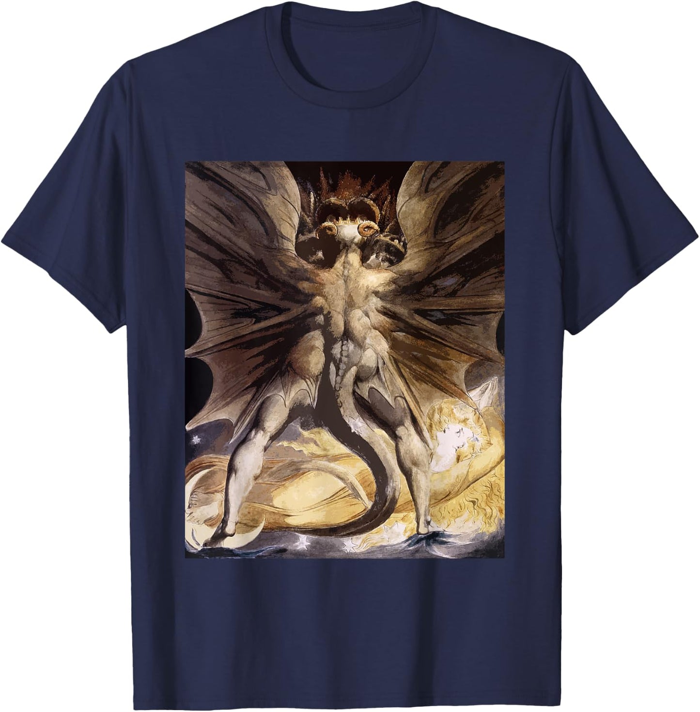 The Great Red Dragon by William Blake T-Shirt - T-Shirt | Navy