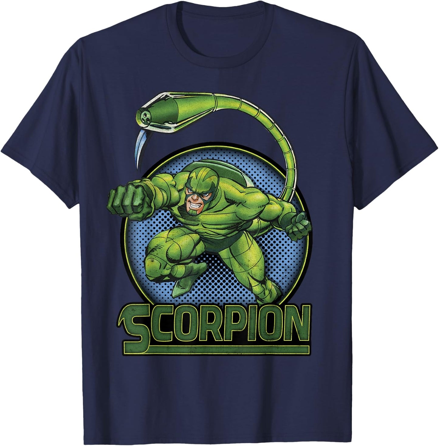 Marvel Scorpion Retro 90's Get Stung Classic Badge T-Shirt - T-Shirt | Navy
