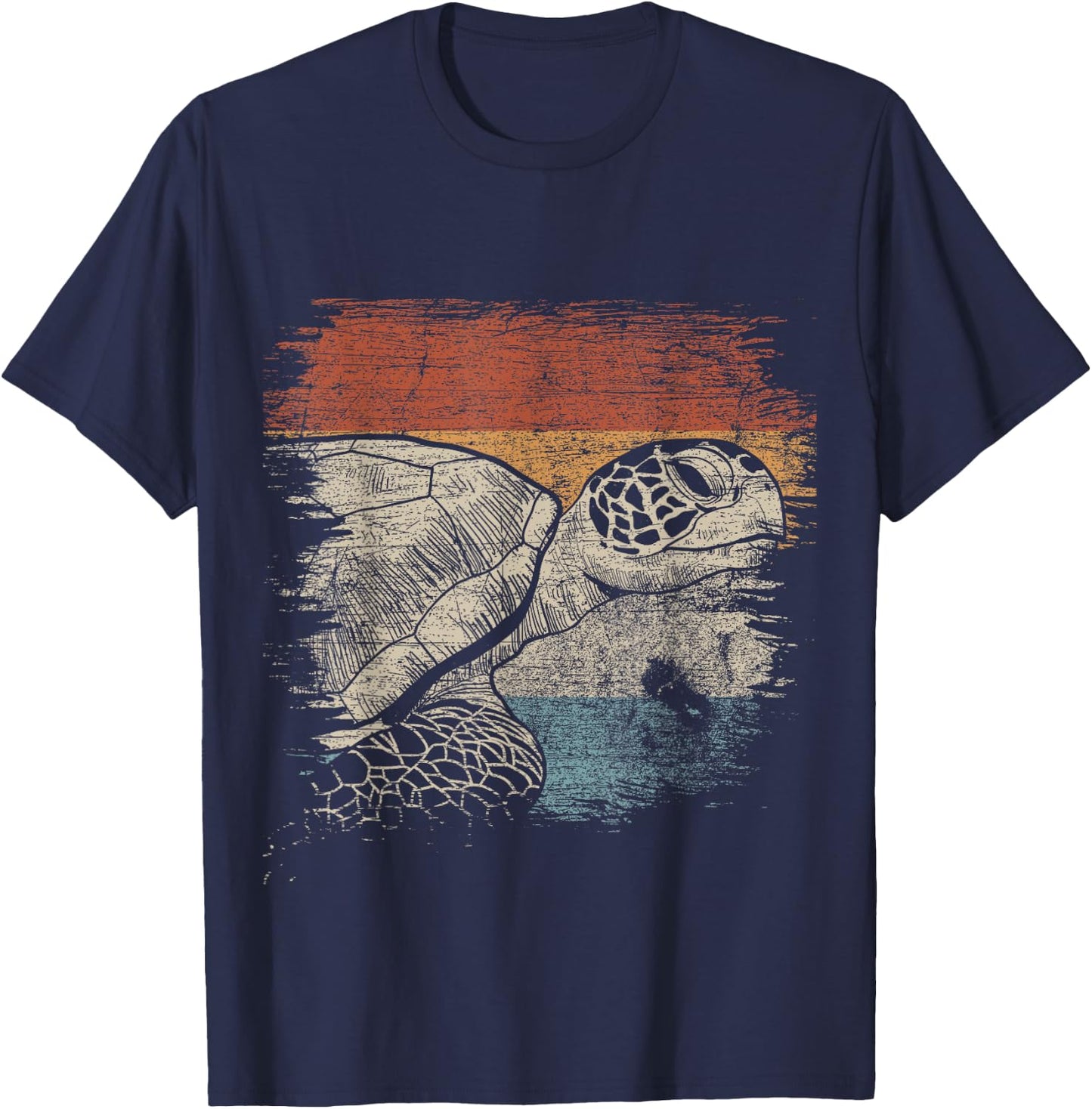 Retro Turtle T-Shirt - T-Shirt | Navy
