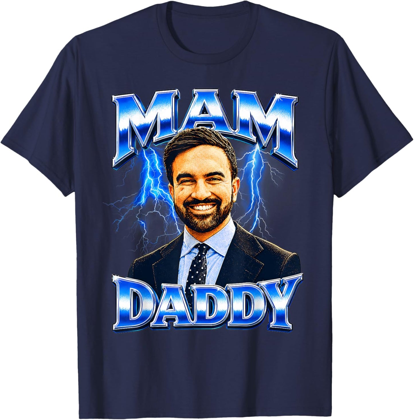 Funny Zohran Mamdani T-Shirt - T-Shirt | Navy