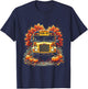 School Bus Driver Pumpkins Autumn Leaves Fall Thanksgiving T-Shirt - T-Shirt | Navy