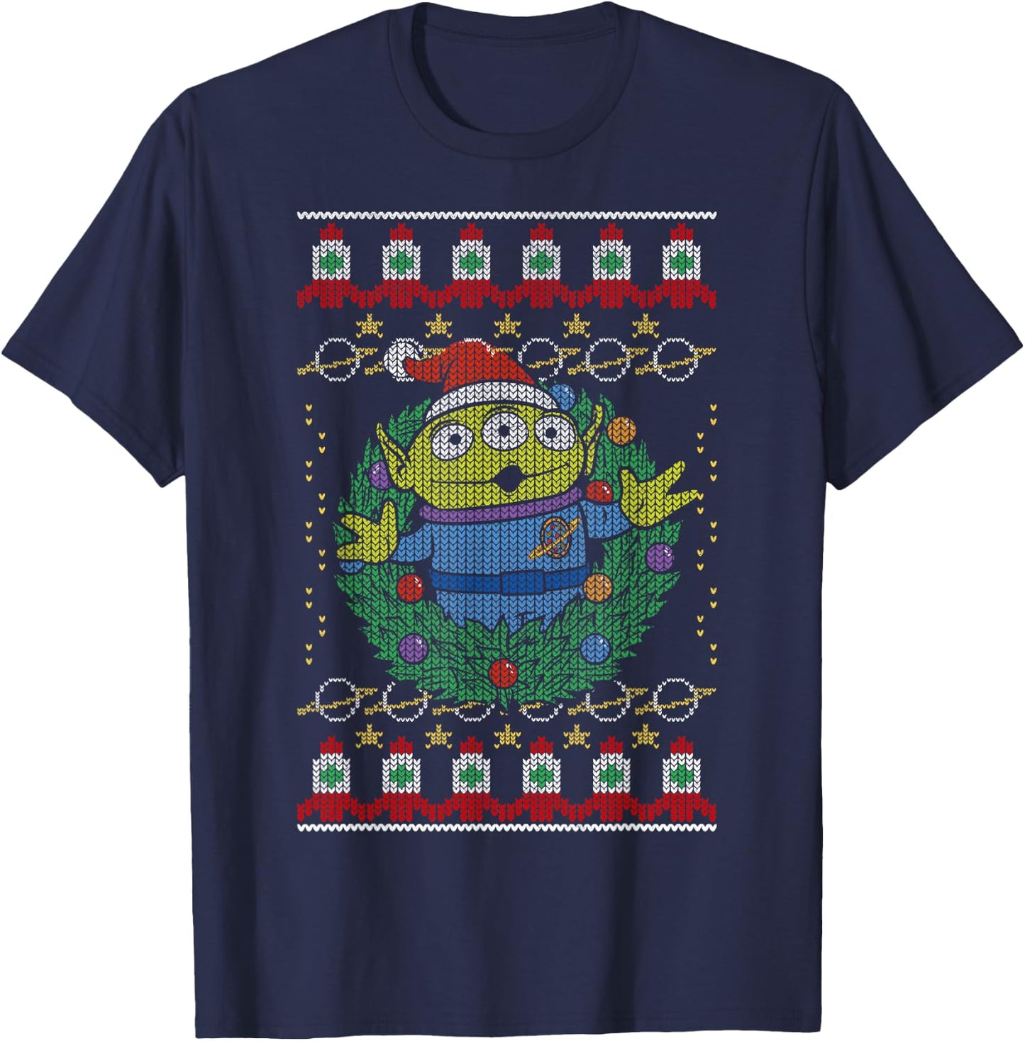 Disney Pixar Toy Story Alien Greetings Ugly Christmas Style T-Shirt - T-Shirt | Navy