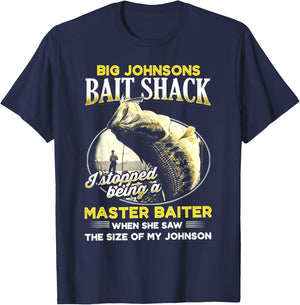 Big Johnsons Bait Shack Funny T-Shirt - T-Shirt | Navy