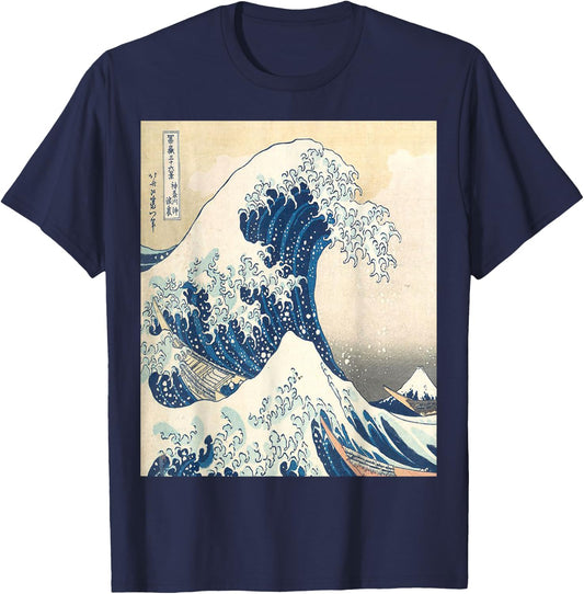 The Great Wave Off kanagawa Big Cool Wave Surfer T-Shirt - T-Shirt | Navy