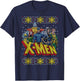 Marvel X-Men Group Ugly Christmas Sweater Graphic T-Shirt - T-Shirt | Navy