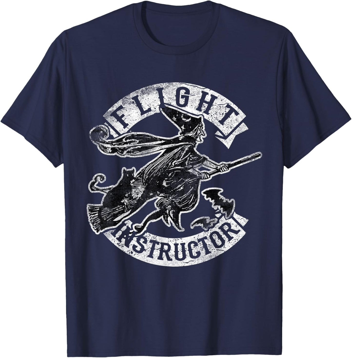 Flight Instructor Funny Halloween Witch Costume Gift T-Shirt - T-Shirt | Navy
