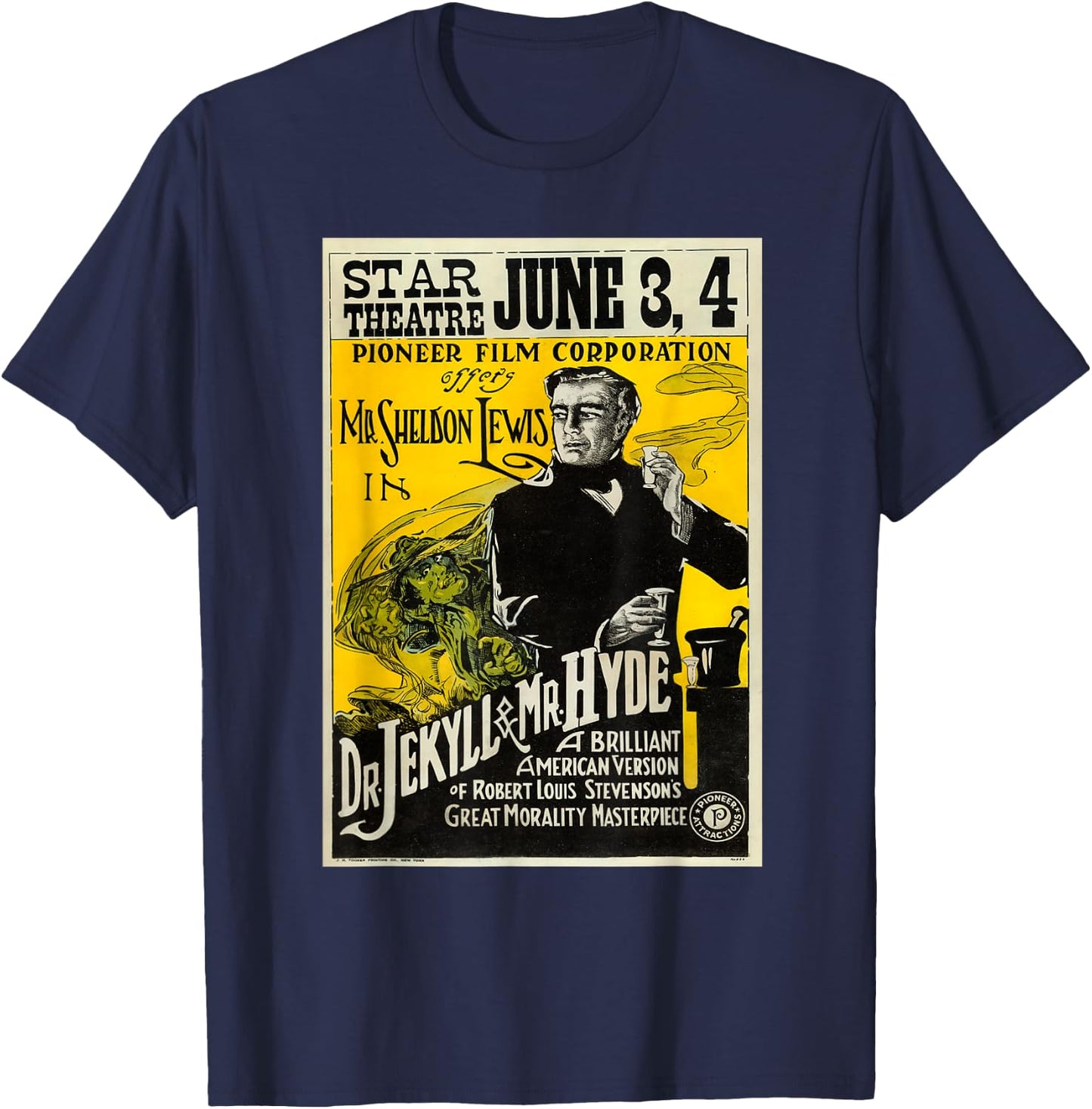 Dr. Jekyll and Mr. Hyde movie poster T-Shirt - T-Shirt | Navy
