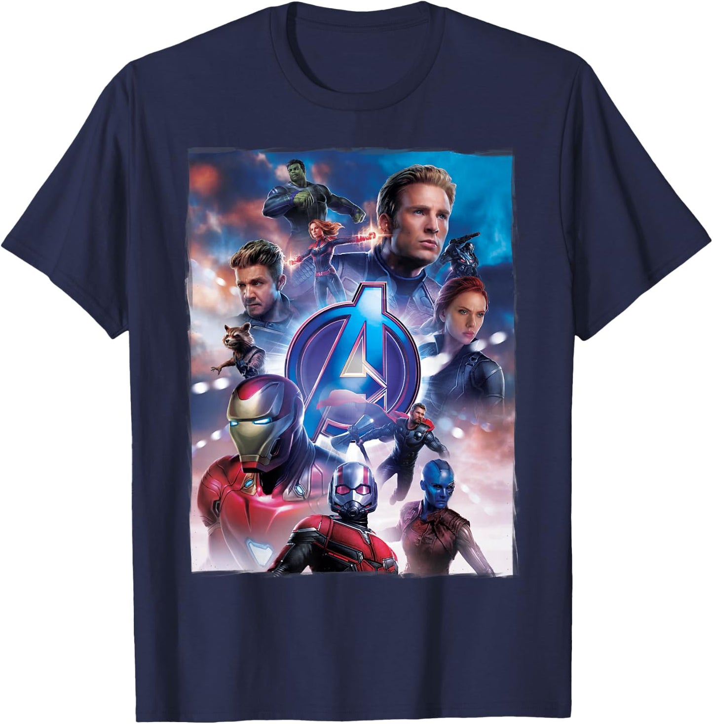 Marvel Avengers Endgame Main Character Poster Small T-Shirt - T-Shirt | Navy