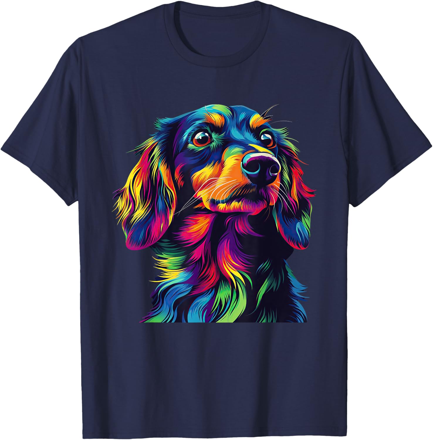 Colorful Dachshund Pop Art Dog Lovers Gift T-Shirt - T-Shirt | Navy