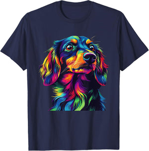 Colorful Dachshund Pop Art Dog Lovers Gift T-Shirt - T-Shirt | Navy