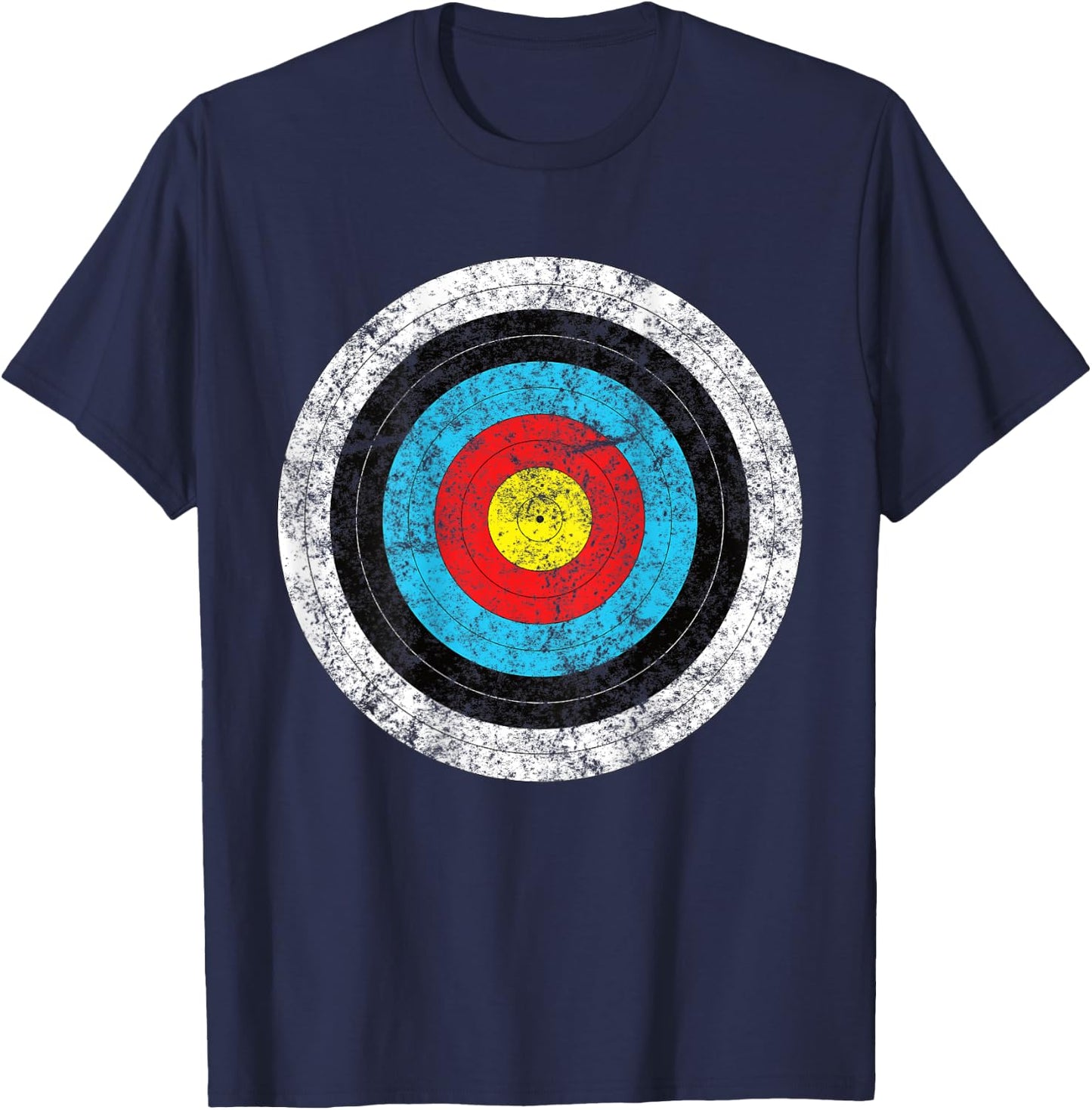 (Print on Back) Funny Retro Archery Target Hunter T-Shirt - T-Shirt | Navy