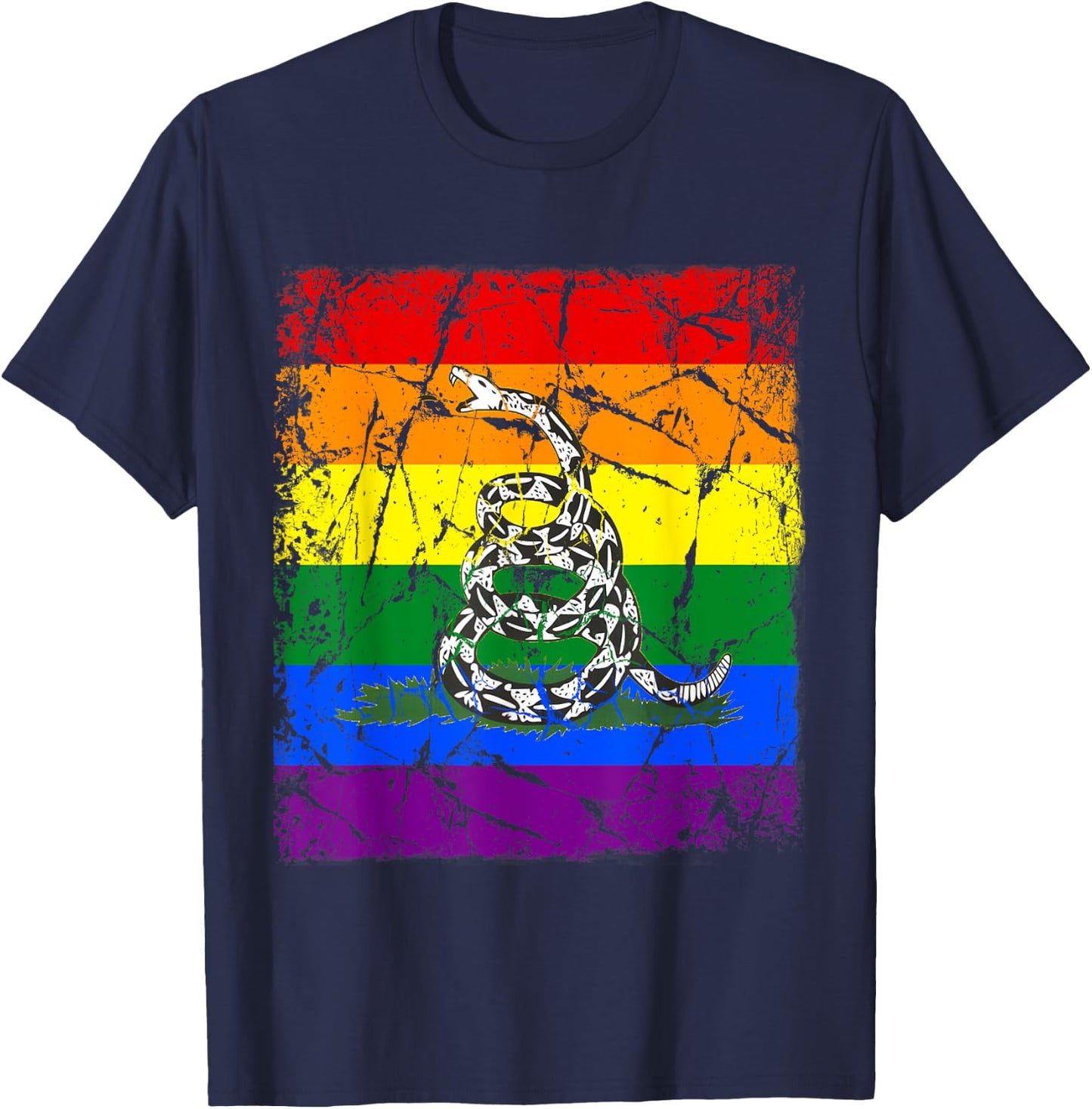 Gay Pride Gun Owner Don't Tread On Me T-Shirt - T-Shirt | Navy