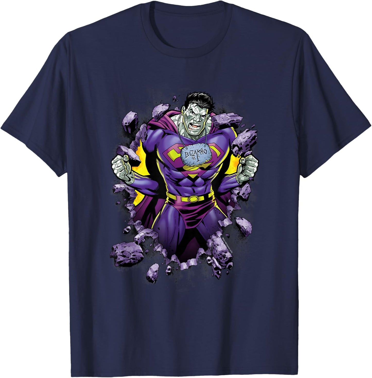 Superman Bizzaro Breakthrough Purple T-Shirt - T-Shirt | Navy