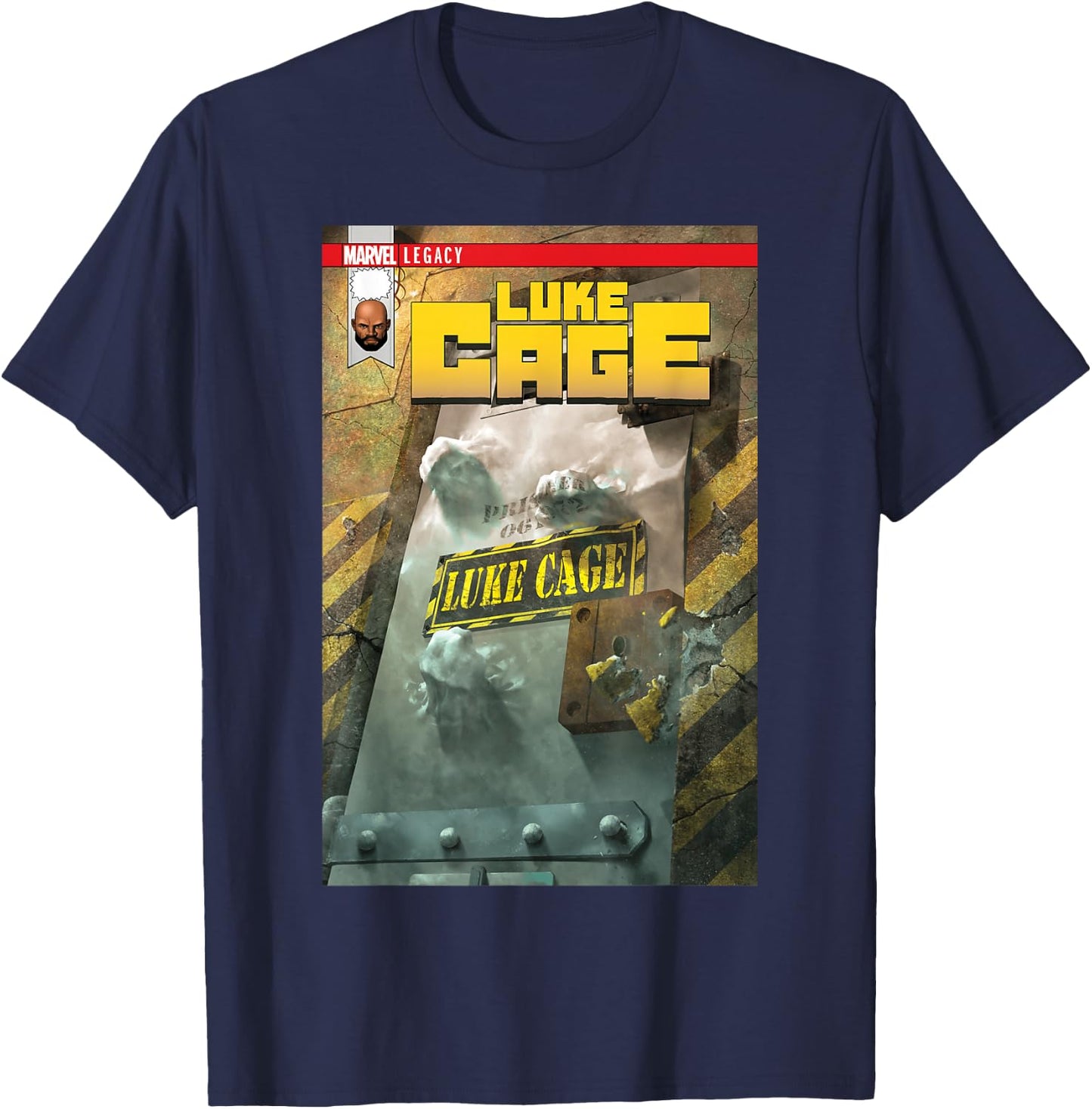 Marvel Luke Cage Breakout Legacy Comic Cover Graphic T-Shirt - T-Shirt | Navy