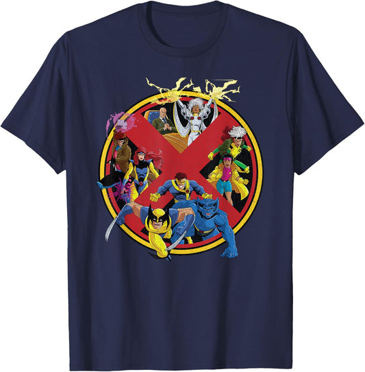 Marvel X-Men Animated Series Logo Retro 90s T-Shirt - T-Shirt | Navy