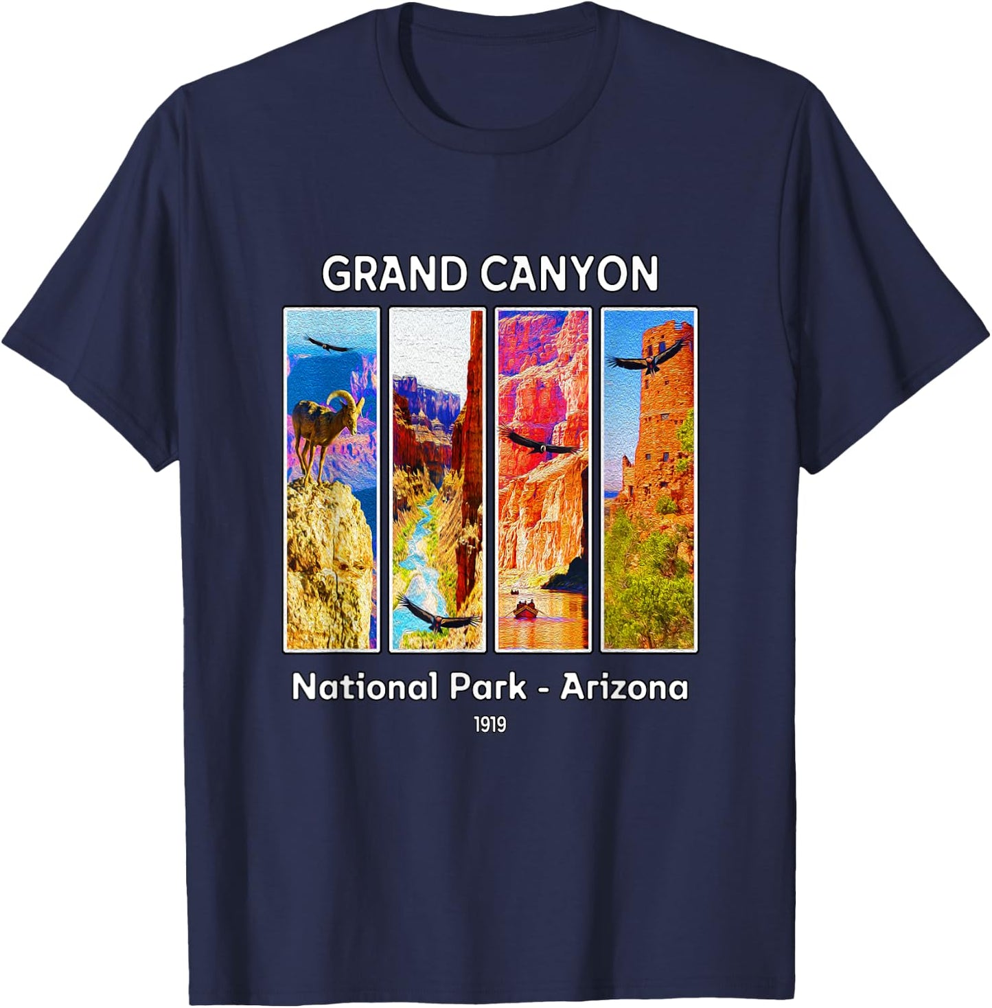 Grand Canyon National Park Arizona California Condors T-Shirt - T-Shirt | Navy